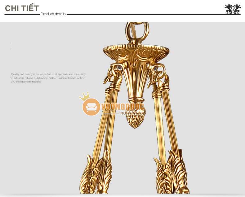 Đèn chùm đồng cao cấp phong cách Pháp abr176-8